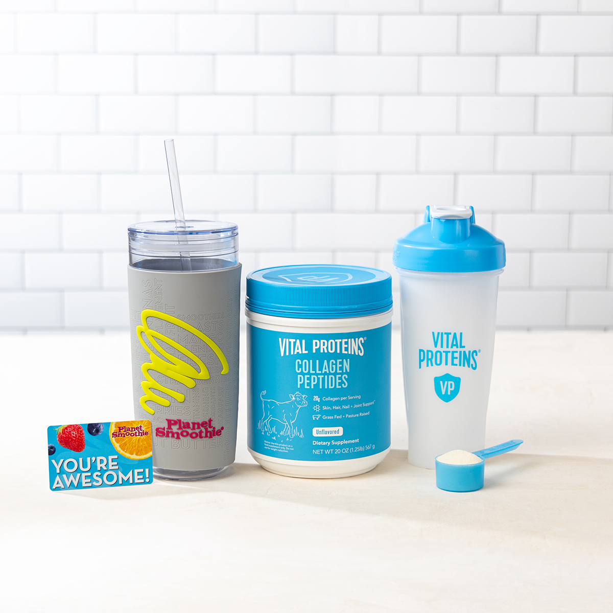 Planet Smoothie on X: Us + @vitalproteins 💙🤍 want to give you a prize  pack to fuel your wellness. Prize pack includes 40oz of Vital Proteins®  Collagen Peptides, Vital Proteins® Shaker Bottle