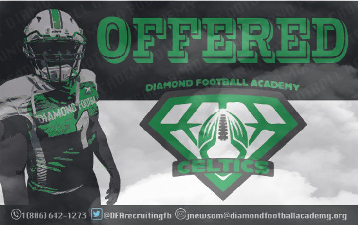 After great conversations with <a href="/CoachIsaac88/">Isaac Perez</a> I’m grateful and announcing my first official offer from Texas Diamond Football Academy!!