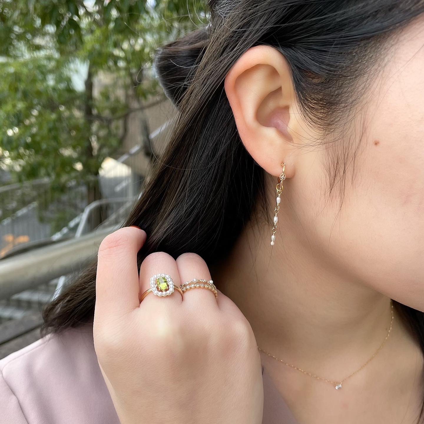 2セット以上購入で、おまけ1本 淡水パール♡3連【アガット】K10
