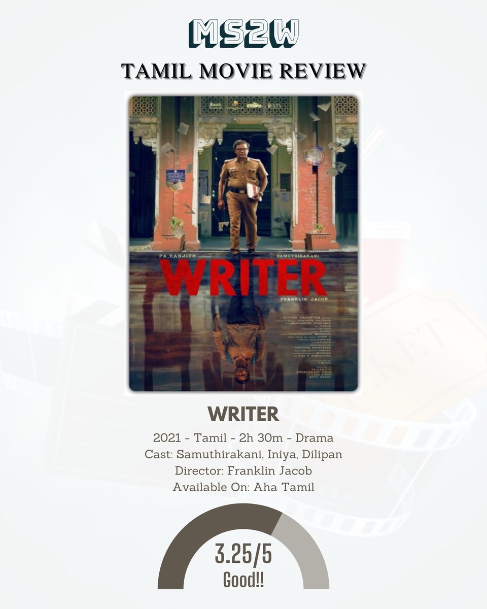 ms2wCinemas's tweet photo. MS2W - 'Writer' Movie Review
#ms2w #ms2wmoviereview #moviereview #tamilmovie #tamilmoviereview #writer #writerreview #writermovie #samuthirakani #iniya #dilipan #franklinjacob https://t.co/fLTKFgC199
