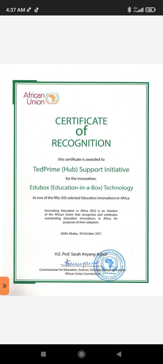 TedprimeHub's tweet photo. From @UNIONBANK_NG to the centre stage of @AfricanUnion  @AfDB_Group Congrats to the Team. We keep democratising digital education across rural and urban schools, libraries and homes. Extend your unflinching support to us to empower children with free access to digital education https://t.co/euJjCNxKeL
