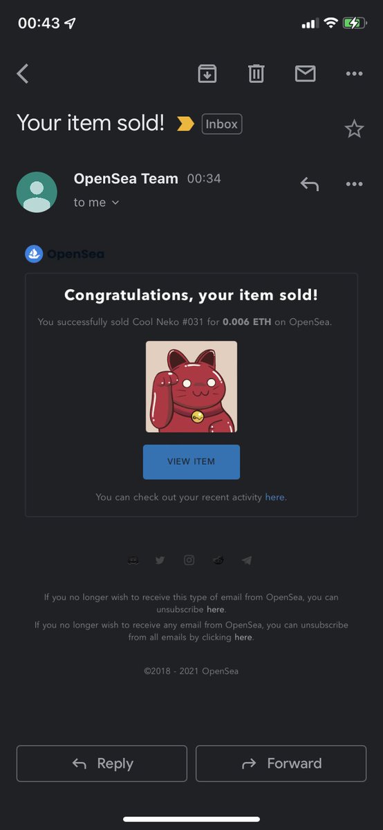 Another Neko Sold out 🔥🔥🔥

Thanks for the support and congratulations to it's new owner.

#NFTSold #NFT #coolnekonft #opensea #nftsoldout