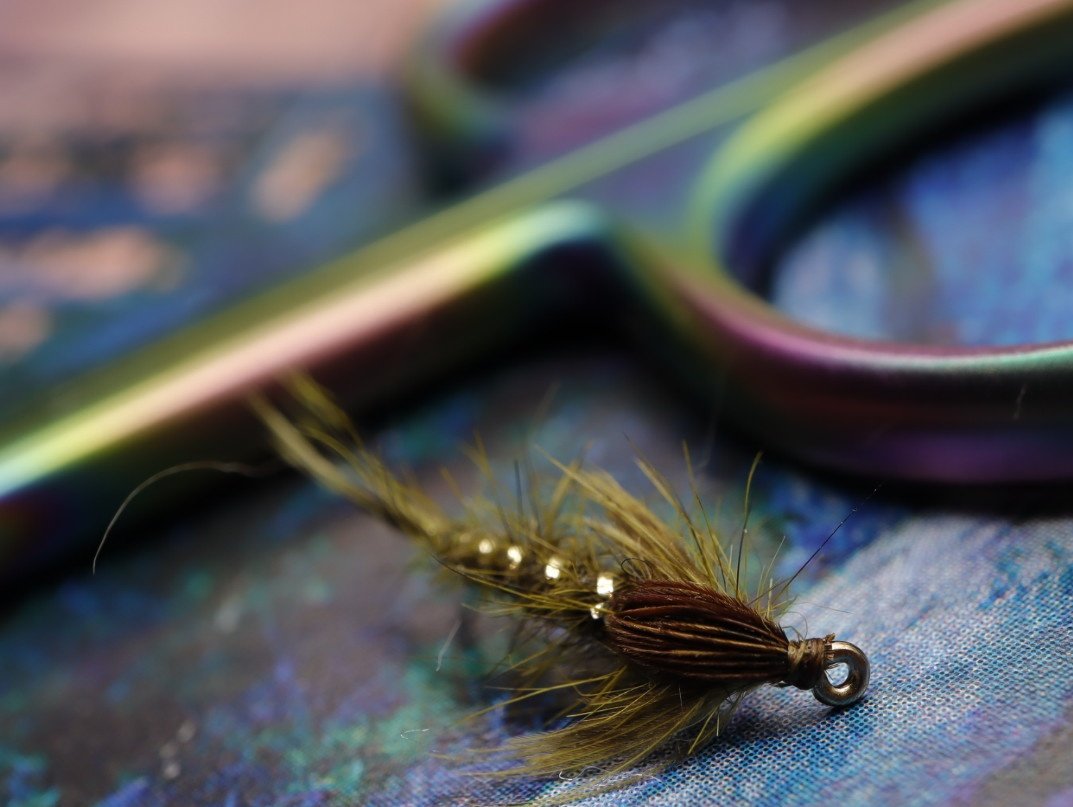 debpaskall's tweet photo. Olive Hare's Ear with Whiting Farms Brahma Hen. Semperfli Classic Waxed and Flat Tinsel with hare's mask. 
#flytying #troutflies #nymphfly #flypattern https://t.co/BGPipJudZW