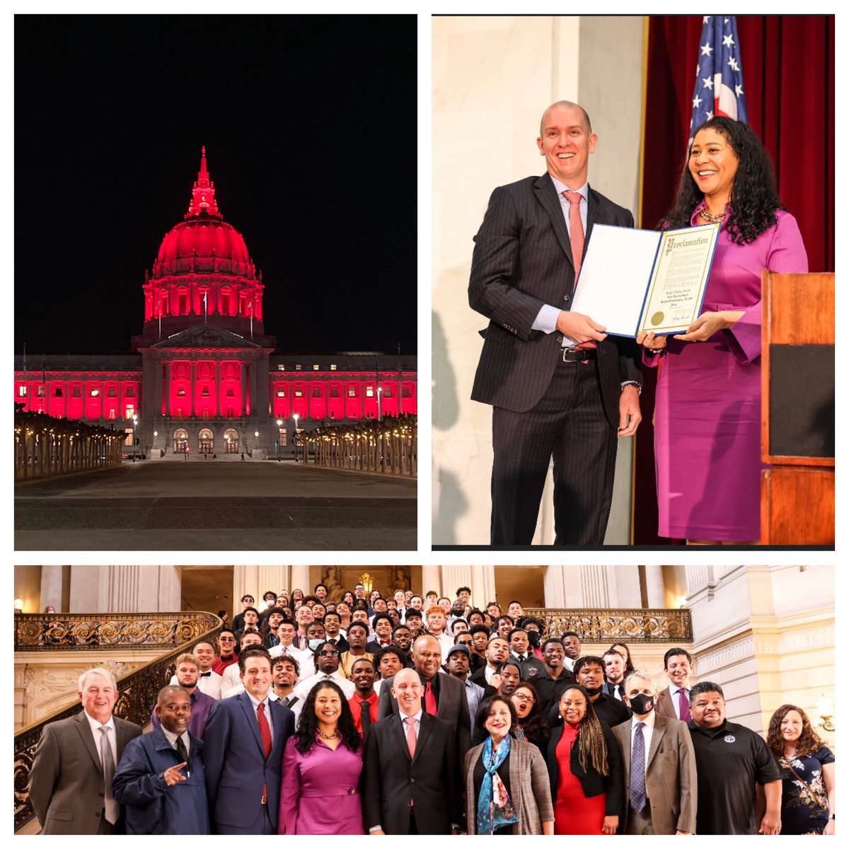 CCSFFootball's tweet photo. Thank you @LondonBreed for hosting the 2021 National Champions and declaring 2/18/22 CCSF Rams Football Day in San Francisco! #NoPlaceLikeCity https://t.co/7XNse9yt0u
