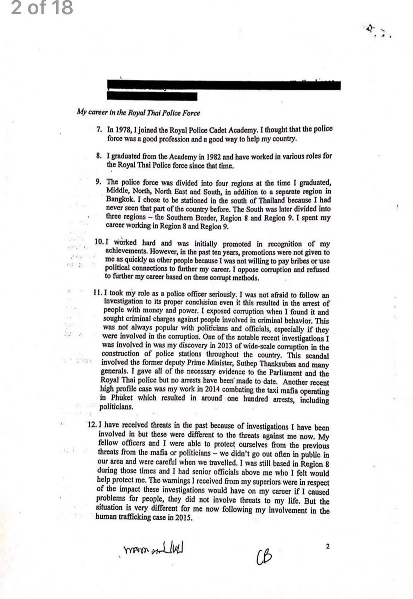 asianewsteam's tweet photo. Pol Maj.Gen.Paween Phongsirin, head of the human trafficking investigation says “anyone who support my actions would be putting their lives &amp; careers at risk since the most powerful people are the ones who are targeting me.” in Australian Govt's asylum affidavits.

#ค้ามนุษย์ https://t.co/4zPsEt8D7Z