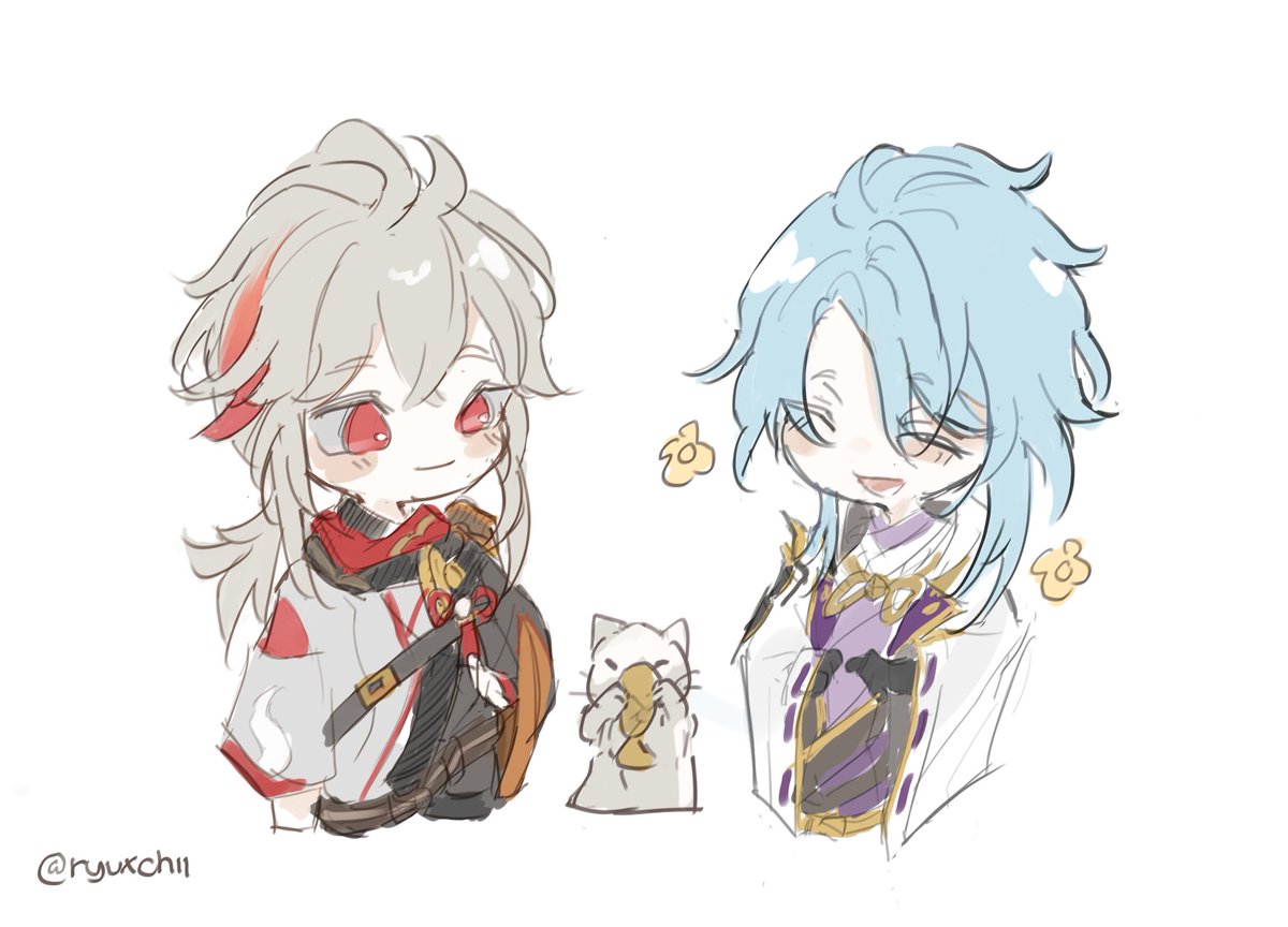 ryuxchii's tweet photo. My Inazuma babies 
#GenshinImpact #Kazuha #Ayato https://t.co/nRotjrlMoK