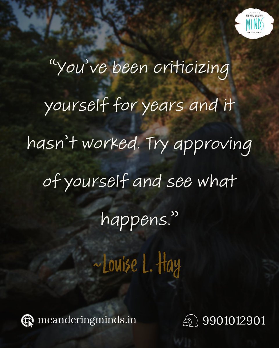 mindsmeander's tweet photo. Acceptance matters!
Let's accept and embrace our inner selves without judgements. Let's empathize with our pain first before we try to take care of others.
#qotd  #mentalhealthprofessionals  #psychologist #therapy #MentalHealthAwareness #priyanjalipaul #meanderingminds https://t.co/BAkKCXGS73