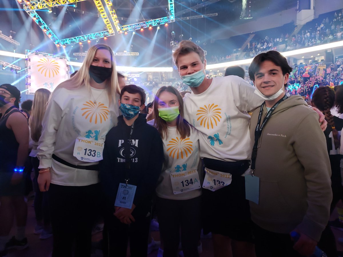 TruexCreateLab's tweet image. It&apos;s good to be back home in the BJC for @THON 2022! PGM dancers Nathaniel, Aly, and Christi and PSET dancers Camryn,  Julia, and Anna are off to a great start...46 #ftk ! Very excited for our 14th THON and Tyler&apos;s 9th year off treatment! #THON #wearepennstate #PGM #PSET