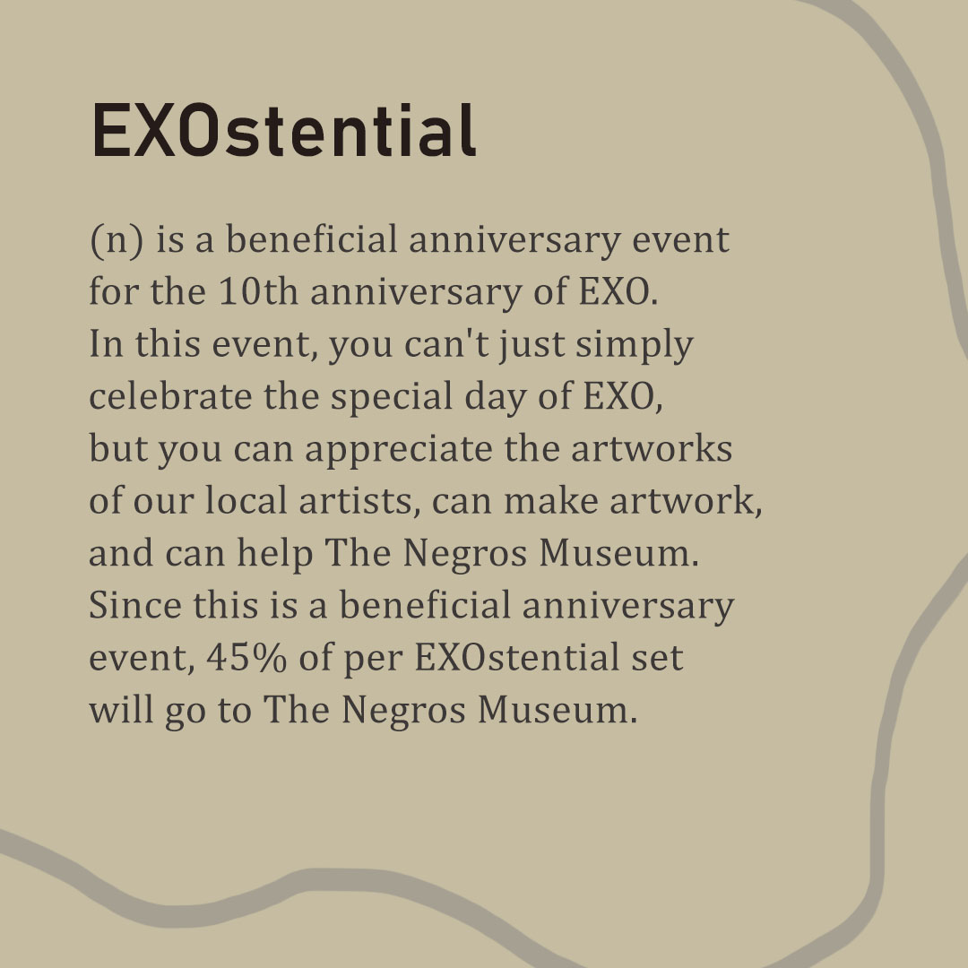 mybiasisarapper's tweet photo. Details are here! 

What: EXOstential "where arts and eris collide"
When: April 8, 2022 | 10 AM - 4 PM
Where: The Negros Museum, Bacolod City 
EXOstential Set : Php 200.00 

Order Form: https://t.co/GjTn8BrqFZ

Stay tuned for updates! 

#EXO10thYearEventPH Bacolod
#EXOstential https://t.co/qFb5fvLZrS