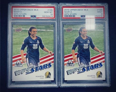 JoustCollect's tweet photo. #OTDIH a #WoSo GOAT Marta was born.
She was named #FIFA World Player of the Year six times.
On her rookie card (UD MLS 2010) she is shown in an 2009 All-Star kit.
Not as rare as the #/100 auto, but still my favourite ever card.
#Marta10 #SoccerCards #TheHobby
🇧🇷⚽🐐
🏆🏆🏆🏆🏆🏆 https://t.co/lBVe6gVTva