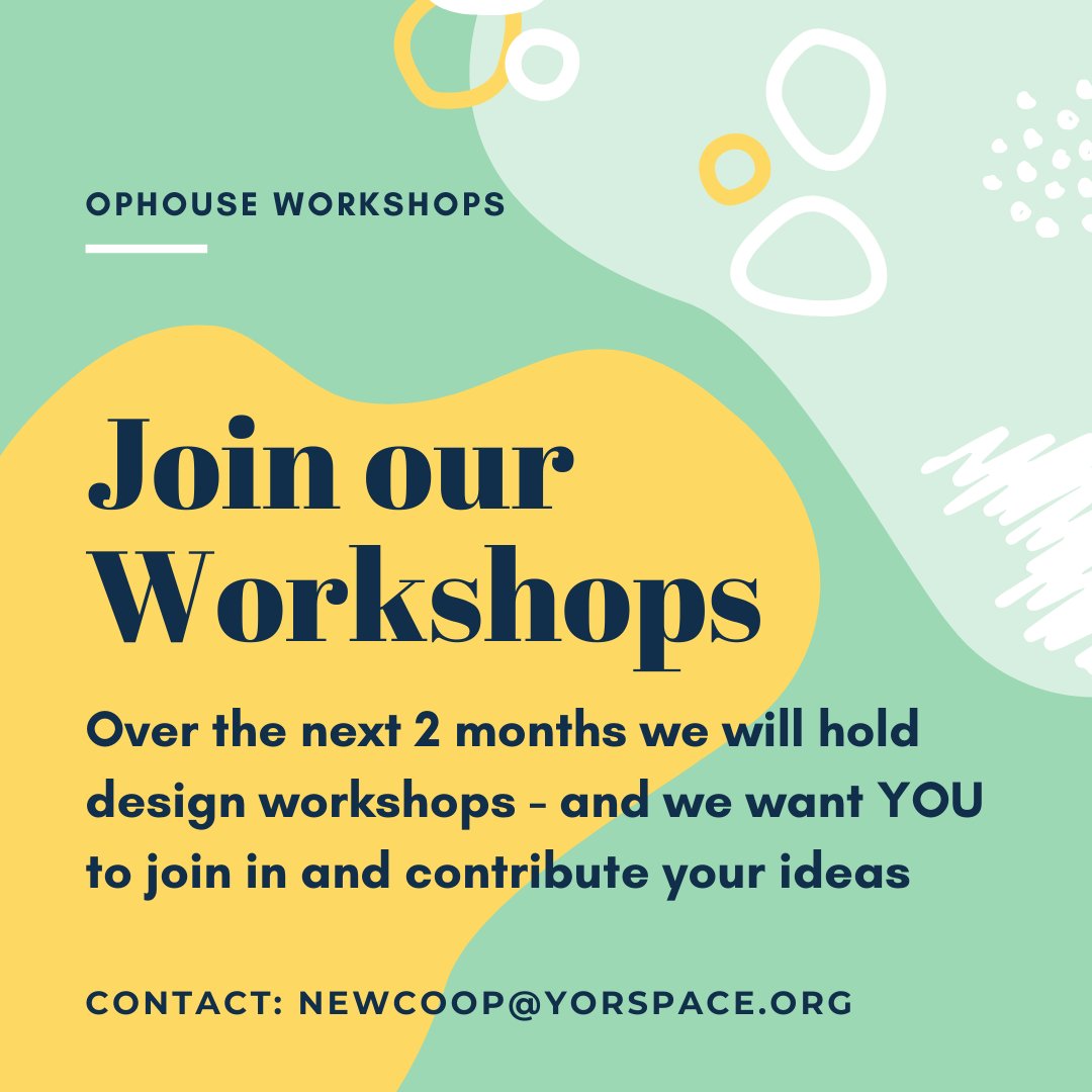 JOIN our Workshops! (***Amended Dates***)

Come along to any – or all – of these sessions to contribute YOUR thoughts and ideas.

Find out more 👇
ophouse.co.uk/blog/ophouse-u…… 

#tinyhomes #tinyhouse #selfbuild #cooperative #york #yorkshire