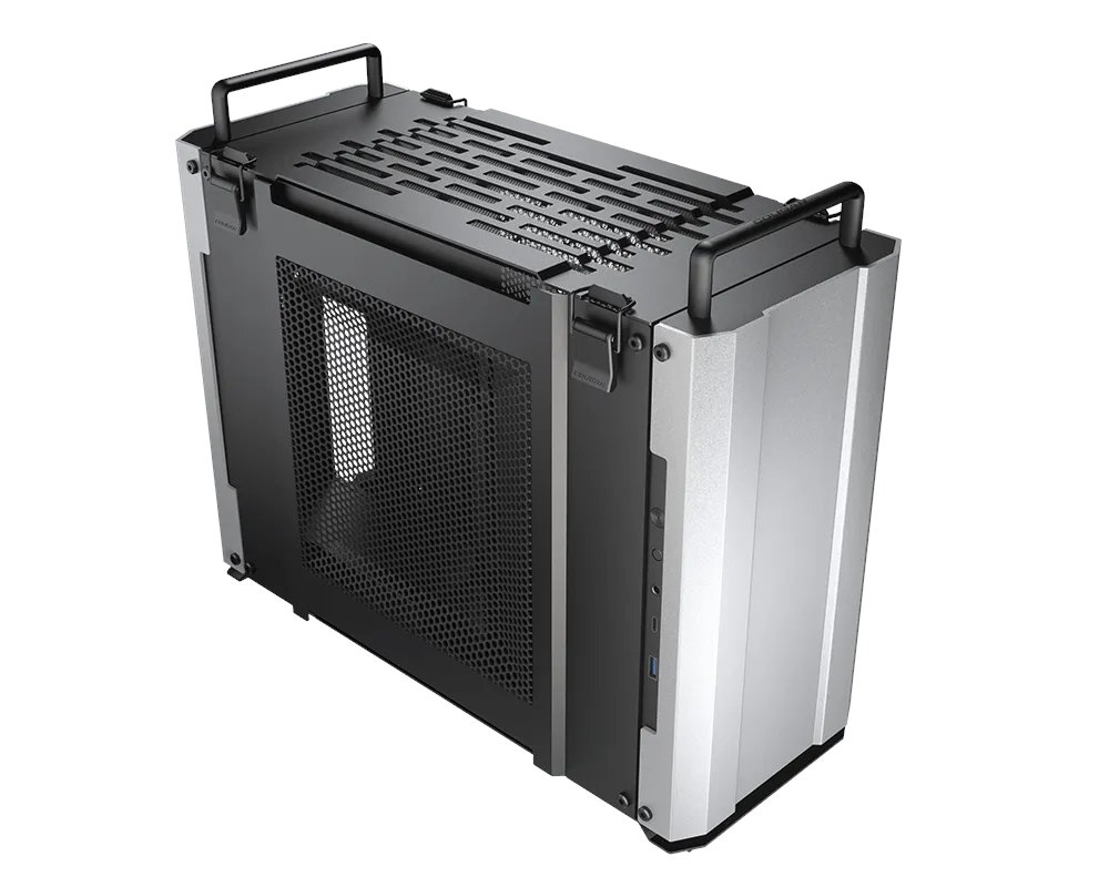 WatercoolingUK's tweet photo. Imagine being able to take your gaming PC over to your mates house! Well with the Cougar Dust 2 Mini- ITX case you can do just that. Unlike some of the other Mini ITX cases on the market, it supports a powerful hardware system with full-sized vertical GPU. https://t.co/x9YqHypMjn https://t.co/s5rYgobSMl