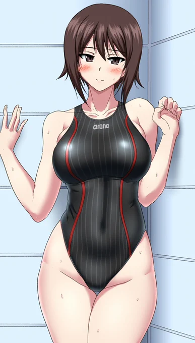 #くそ寒いので水着絵を貼る まほお姉ちゃんの水着乳袋 