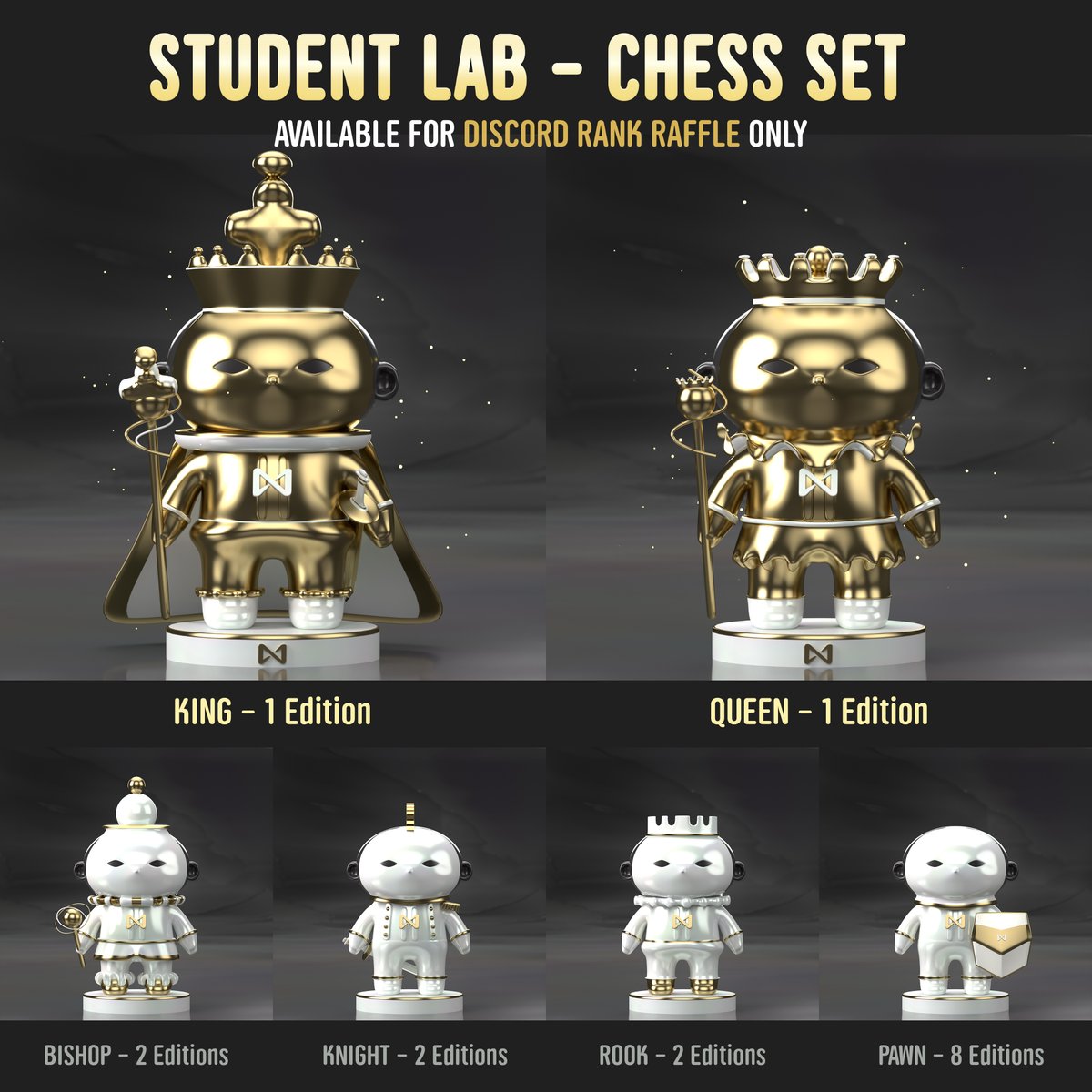 Student_lab_nft's tweet photo. NEXT DROP :alert:
🗓️ SAT. 19 FEB 2022
⏱️ 22:00 ICT (Indochina Time Zone) 

STUDENT LAB ❌ CHESS SETS

⭕ How to get : join raffle event in Discord
(Not free provide)

https://t.co/vQalwKVpJX https://t.co/2Kp33PvW1B