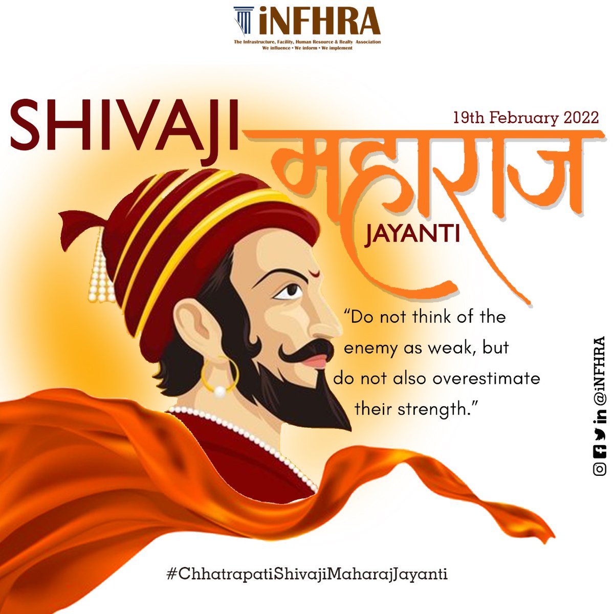 Recall the bravery and contribution of Chhatrapati Shivaji Maharaj to the Nation.

#chhatrapati #shivajimaharajjayanti #contribution #strength #proud #nation #sacrifice #commemorating #birthanniversary #pride #marathakingdom #greatleader #contribution #swaraj #staysafe