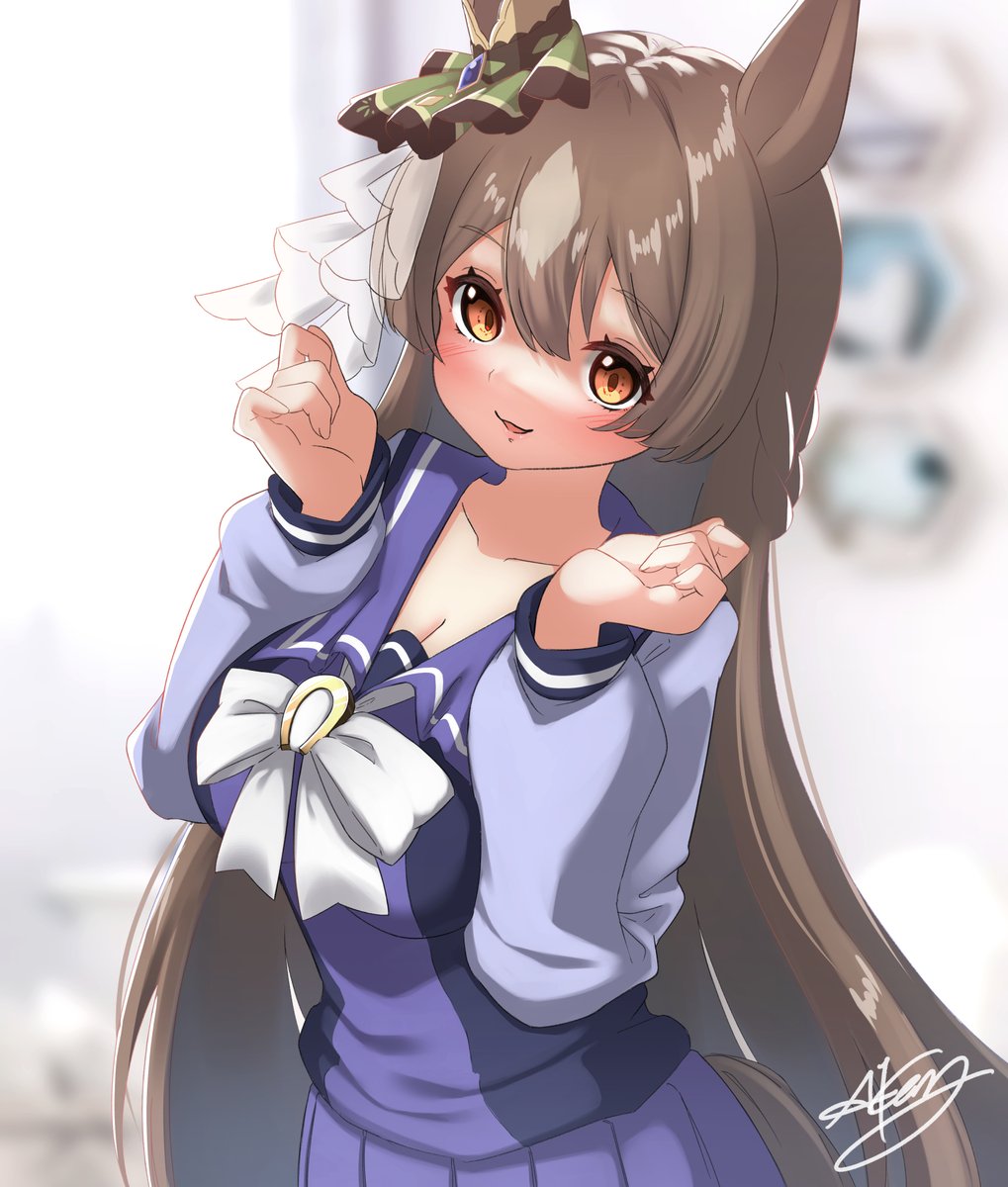 サトノダイヤモンド(ウマ娘) 「Skeb納品しました💎
表情やポーズはおまかせとの事でしたが、依頼者様が勉学に」|アカメ@Skeb受付中のイラスト