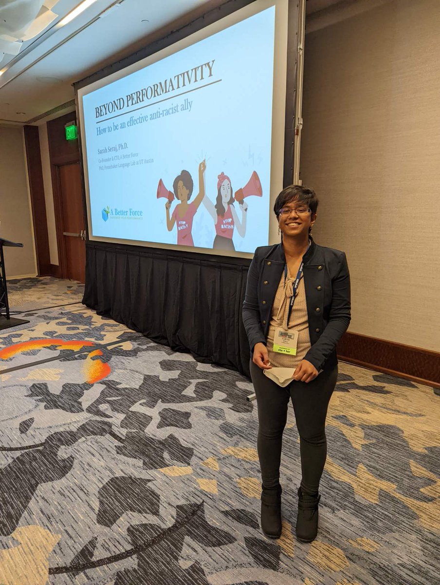 aBetterForce's tweet photo. This week A Better Force is at the #SPSP2022 (Society for Personality and Social Psychology) Annual Convention at San Francisco presenting on how to become more effective racial allies. Thank you for the great turn out, SPSP attendees! https://t.co/3jnRiAYoOm