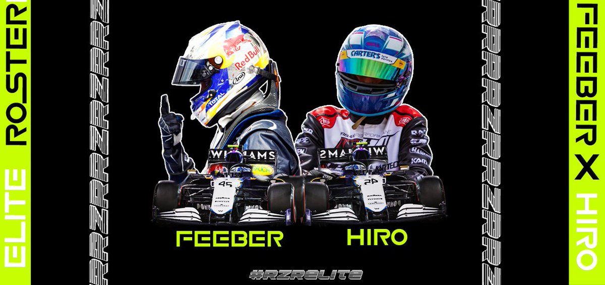 @feeberino X <a href="/hiromenace/">hiro</a> 

ELITE ROSTER:

Both hiro and feeber will compete under and add to the RZR elite roster for the remainder of the <a href="/afrAUSNZ/">Aussie Formula Racing</a> season. We can't wait to see how they perform!! 

#F1 #F12022 #F12021

#WeAreRZR

#RZRElite