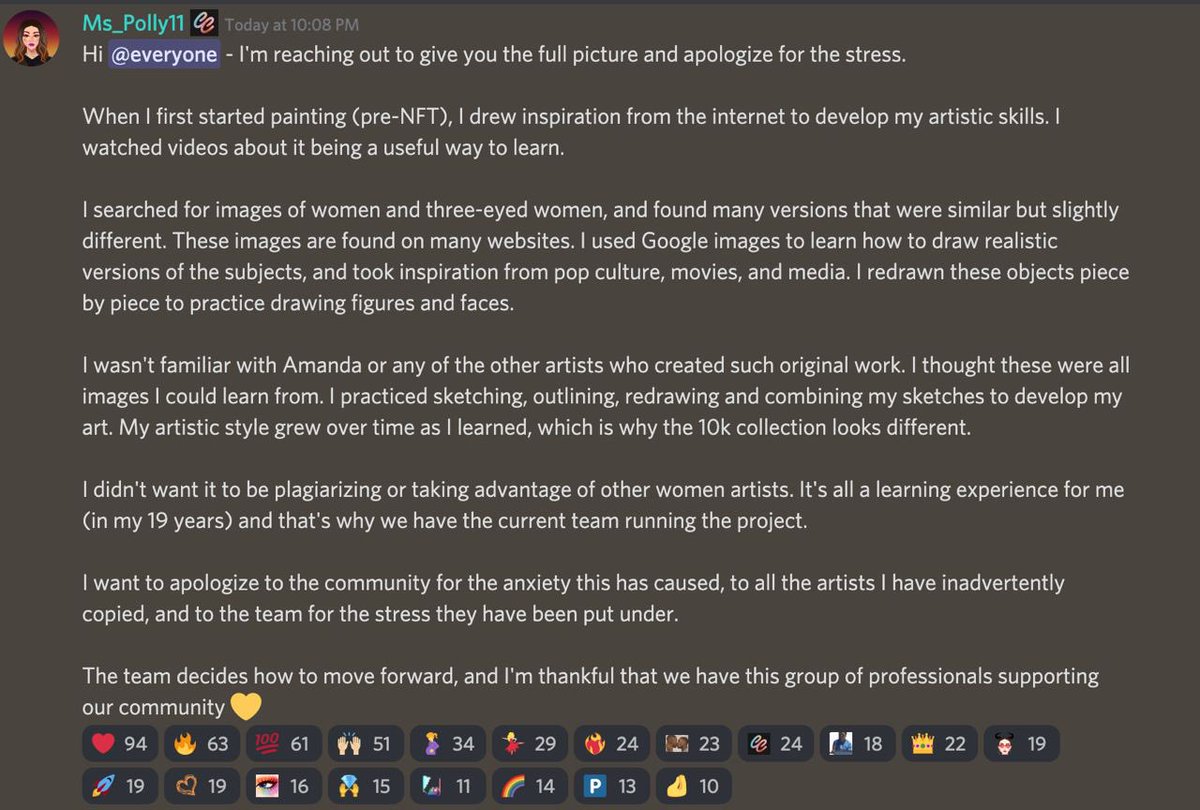 I want to share this update on Twitter as well as what was posted on Discord 💛