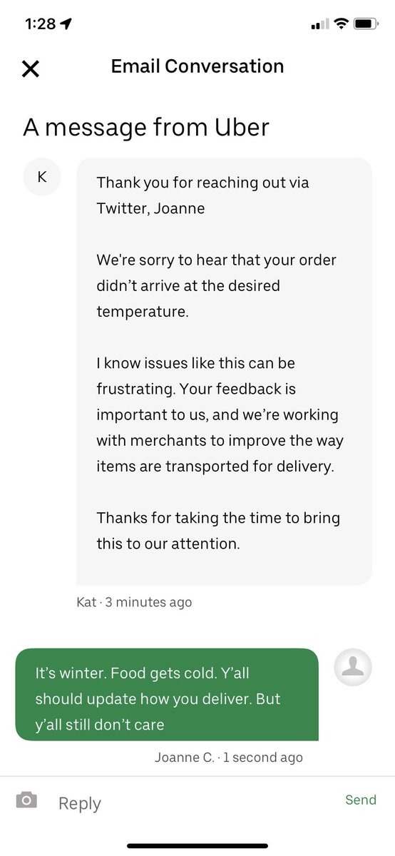 j0anneeee's tweet photo. Lol whatever. Time to try other delivery services https://t.co/MH9RVCk8Ak