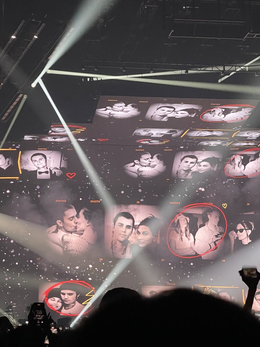 omg him and hailey on the screen during anyone how cute!!! #JusticeWorldTour