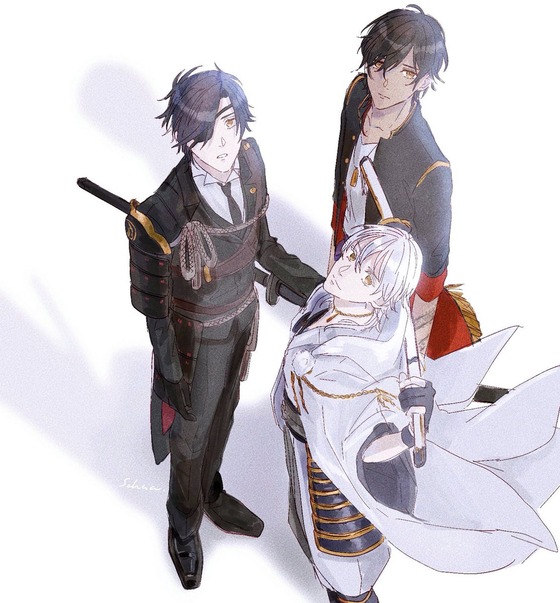 燭台切光忠(刀剣乱舞) ,鶴丸国永(刀剣乱舞) 「第4部隊🕊 」|ｼｭﾅのイラスト