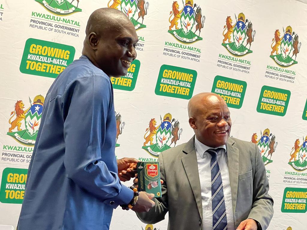GhanaHighComSA's tweet photo. The Head of Mission H.E Charles Owiredu on 18/02/22 led a delegation to meet the Premier of KwaZulu-Natal, Hon. Sihle Zikalala to further deliberate on issues raised during the 2ND IAFT.

A roadmap to signing an MOU to be drawn by both parties https://t.co/633v5R1QDQ