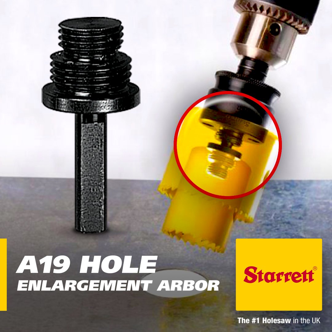 Replacing the pilot drill, the A19 allows diameters to be enlarged by attaching a saw of the same size to that of the existing hole, thereby acting as a pilot for the larger diameter saw.

#Starrett #A19 #HoleEnlargement #OopsArbor #Plumber #Electrician #Joiner #Builder #Trades