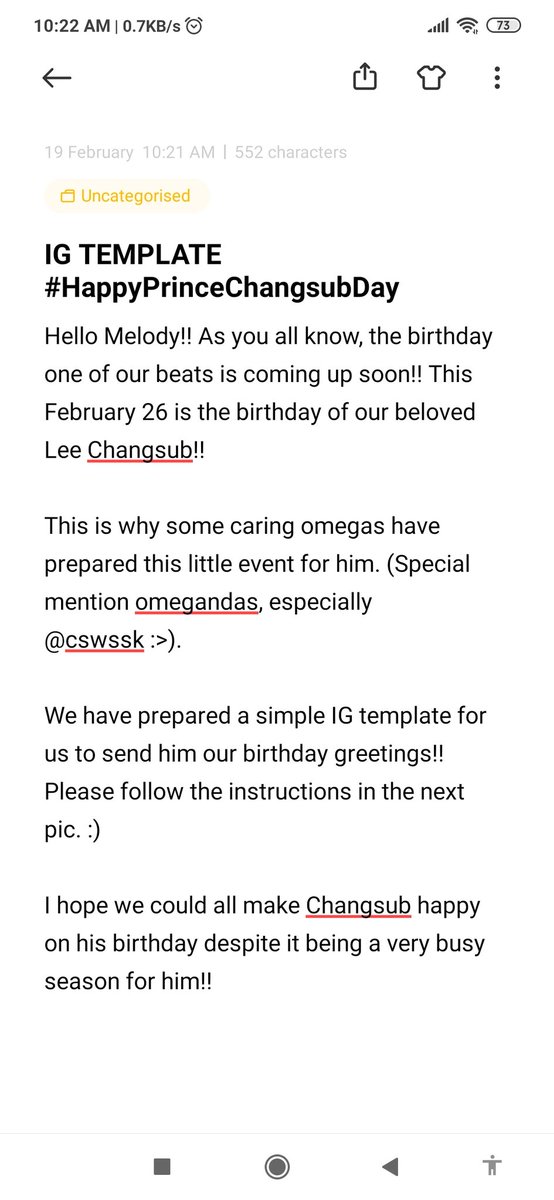 notsoshyfangirl's tweet photo. #HappyPrinceChangsubDay 
IG TEMPLATE 

Hello melos!! I know we are busy preparing for the comeback, but let's not forget the upcoming birthday of our mochi too!! :) 

Check pics for more info. 💙 

[CLICK LINK TO DOWNLOAD]
https://t.co/D2kMjCtYUp https://t.co/ICWDbvj4j3
