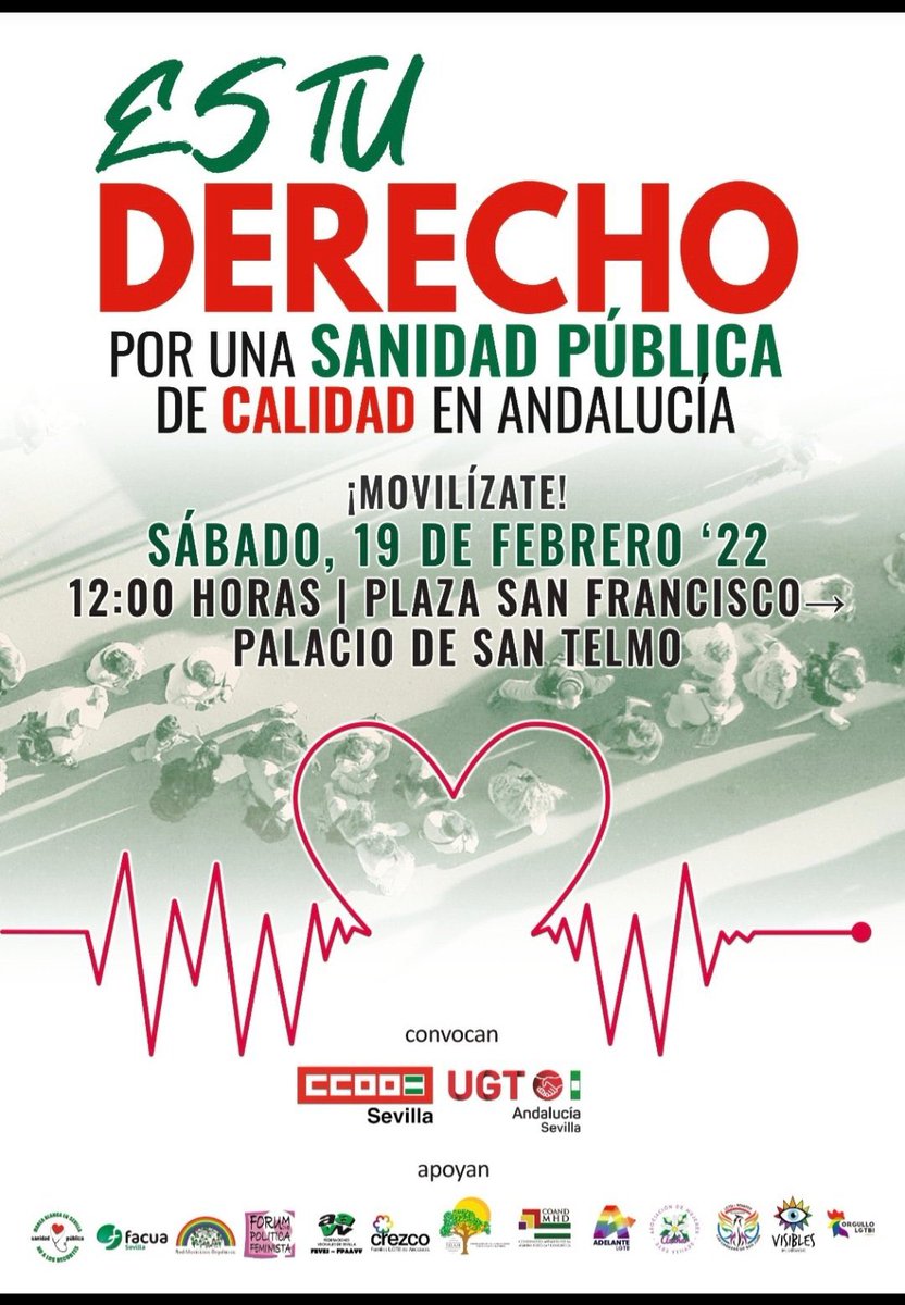 nurialomar's tweet photo. No vamos a permitir que se destruya la sanidad pública de #Andalucía. Hoy salimos a las calles a defender uno de los pilares del Estado Social y de nuestro Estatuto de Autonomía. Un derecho conquistado por nuestros mayores que significa #igualdad para la ciudadania
➕👩‍⚕️👨‍⚕️
➕🏥 🔬 https://t.co/97TvYWkR9k