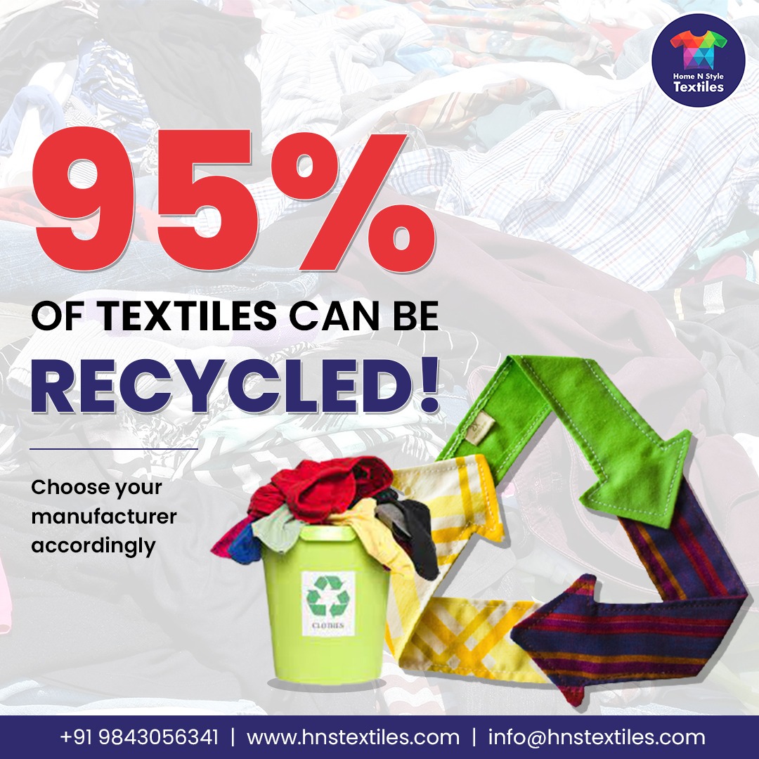 YES! You can contribute tremendously to the society, and the nature. Build a brand, or improvise the current one by choosing HNS Textiles.

#recycle #tshirtbrand #textilenews #textilesindia #apparelmanufacture #fashion #trends #lovefashion #India #happy #startyourbusiness #sales