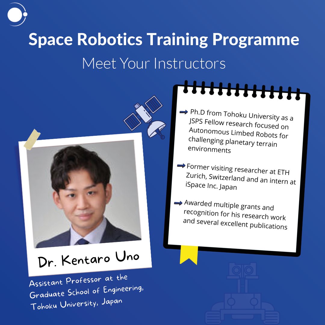 Spaceonova on Twitter: "As we get closer to #Space #Training Programme, we introduce our experts who would guide you in the course. Here we have Dr. Kentaro Uno, Assistant Professor at