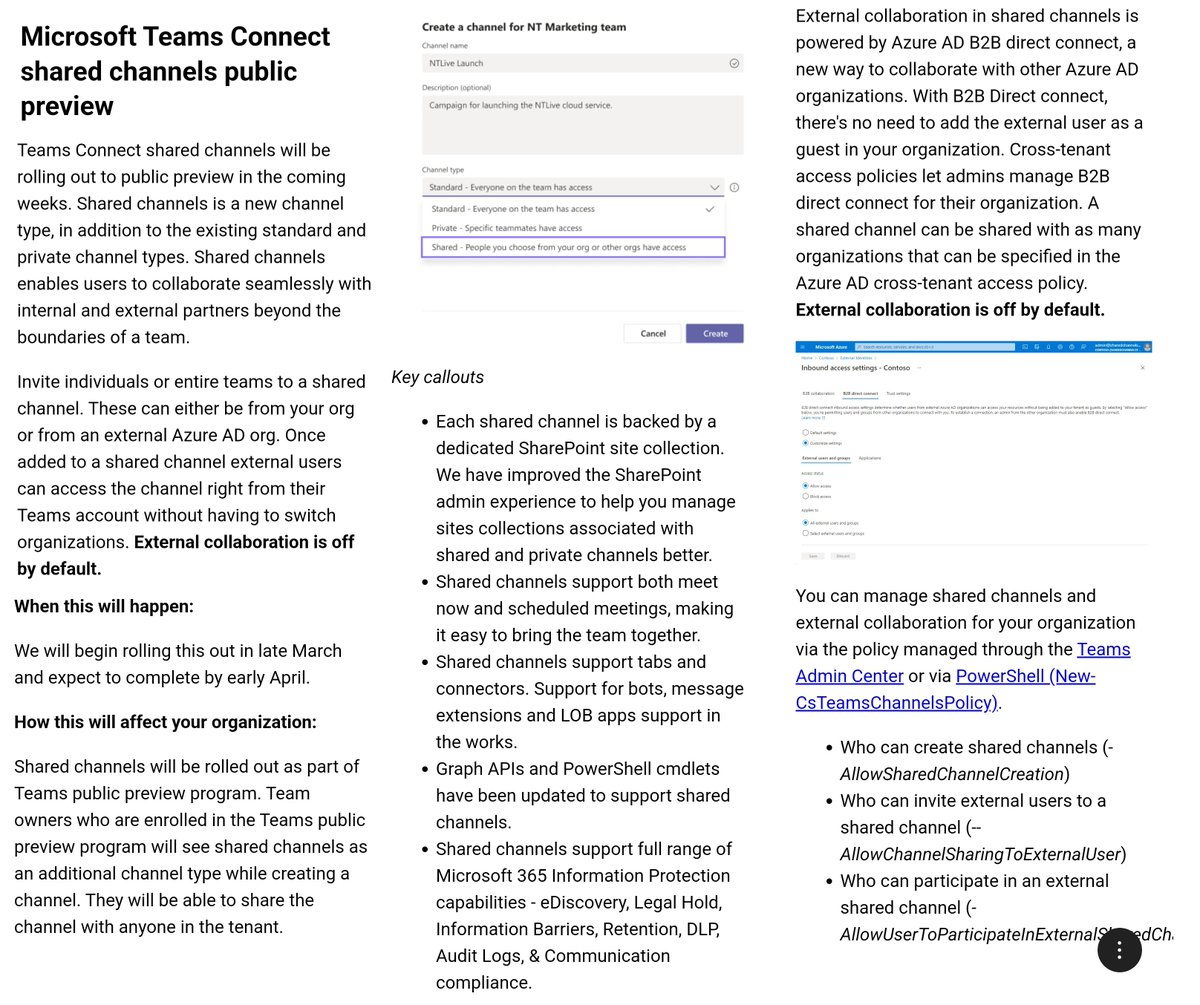 petrijamsen's tweet image. Microsoft Teams Connect shared channels public preview is finally coming. Rolling out should be complete in early April. #teams #microsoft #sharedchannels #microsofteducation #microsoft365 #digipeda #etäopetus @vesanopanen