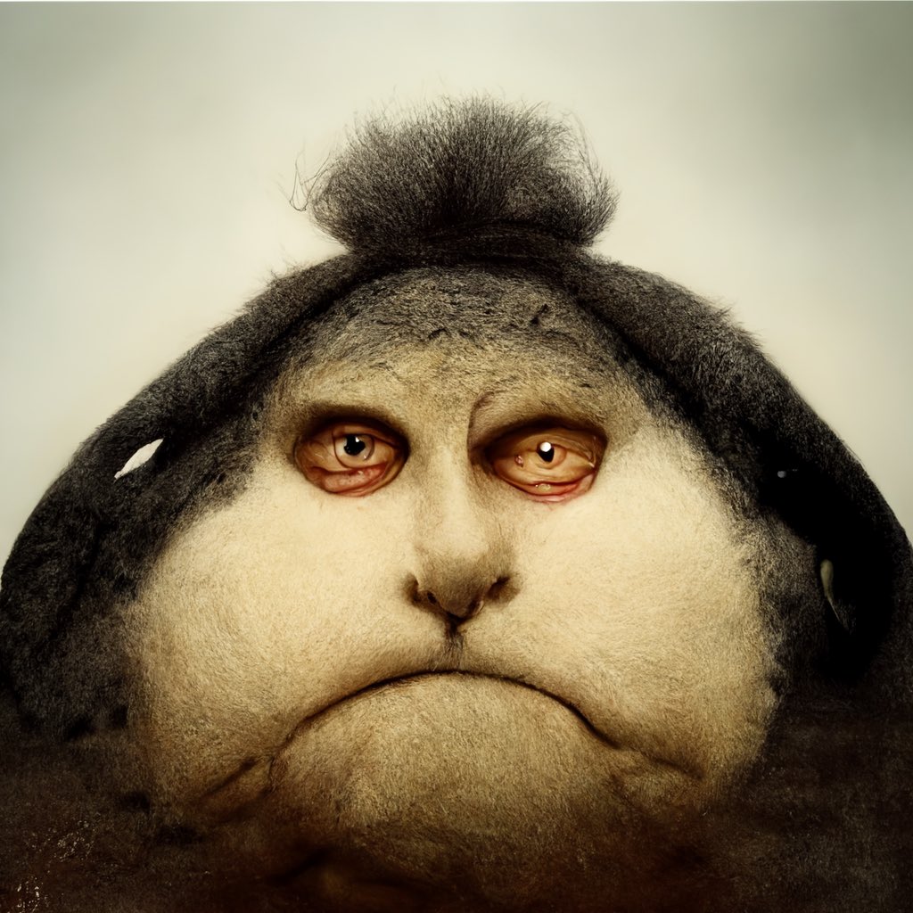 rainisto's tweet image. “realistic portrait of Totoro shot by Annie Leibovitz”

#ai #portrait #totoro