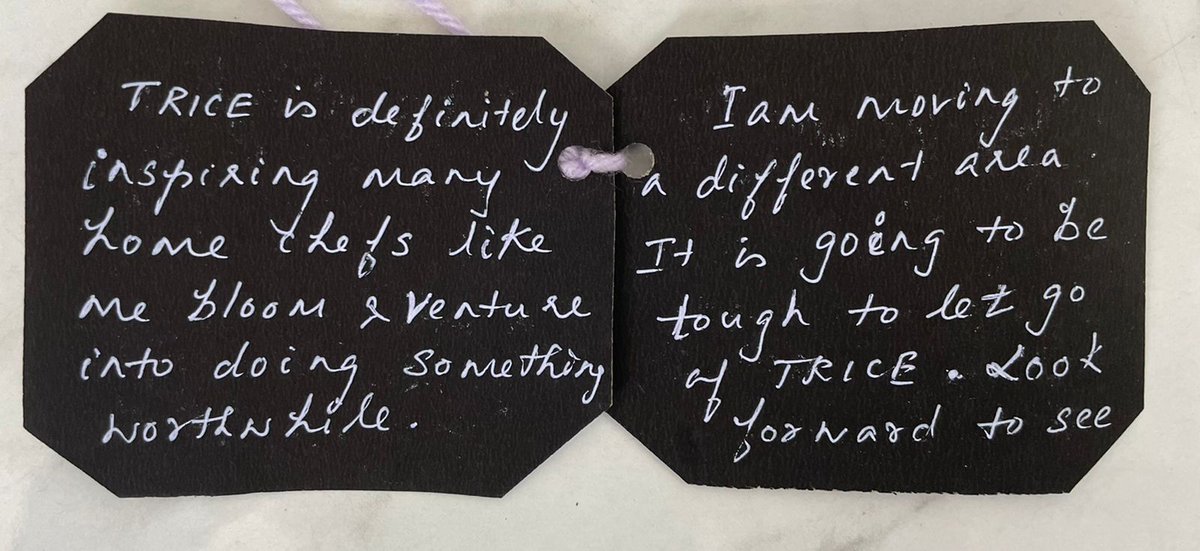 KLNaveen's tweet photo. A small but thoughtful gesture of a handwritten note makes it special for every user. As Krithika moves to a new location, she sent this note &amp; we couldn't let her go off Trice &amp; will soon serve her goodies there too. Thank you Krithika.
Check out her page https://t.co/swchzyaaPu https://t.co/5WH7g5gupk