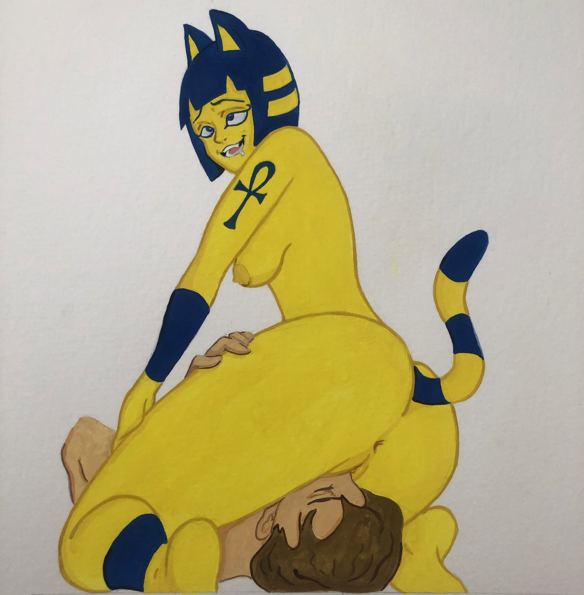 Babysnackss's tweet photo. The first villager I had in acnh 💦#ankha #AnkhaFanart #ankhazone #eroticart #gouache #FaceSiting https://t.co/W9bpQ66Wvp