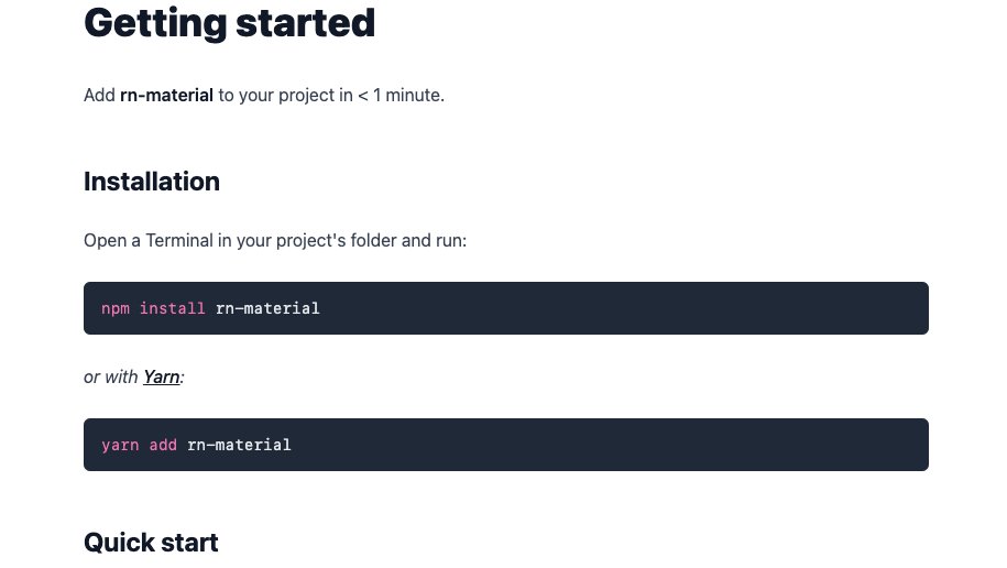 rn_material's tweet photo. ✨ New "Getting Started" page https://t.co/MGg19KZWac https://t.co/KBSFc0yRxj