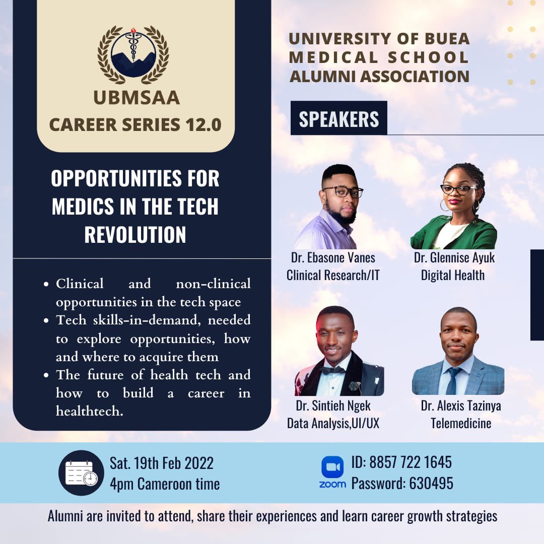 Join us today Saturday 19th February 2022 at 4pm Cameroon Time

👇🏾👇🏾👇🏾👇🏾👇🏾👇🏾

Join Zoom Meeting
us02web.zoom.us/j/88577221645

Meeting ID: 885 7722 1645
Passcode: 630495
#UBMSAA
#TogetherWeMove