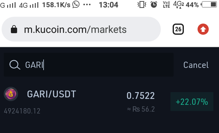 Sudhir_arise's tweet photo. Zabpay team plz equalize you express listing Gari coin price to save your customer base. Don't let new comer to choose other exchange over zabpay. @zabpay @GariToken @GariToken #Gari #Chingari #zabpay #priceaction #pricedifference https://t.co/TVQ9kyuR7k