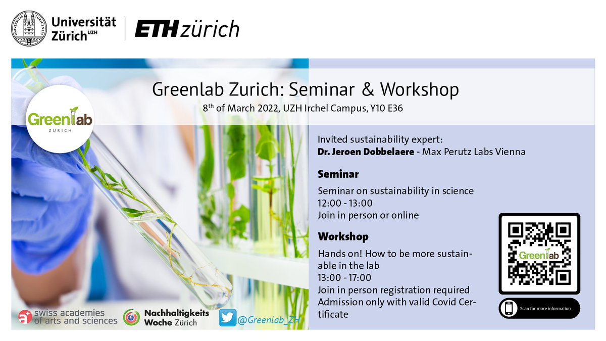 Greenlab_ZH's tweet photo. Are you based in Zurich and interested in meeting like-minded people working towards building #greenlabs? Join us for a workshop led by @JeroenDobbelae5 on March 8th! Register here: https://t.co/nHIfAhxF3P https://t.co/eczHXLVeNd