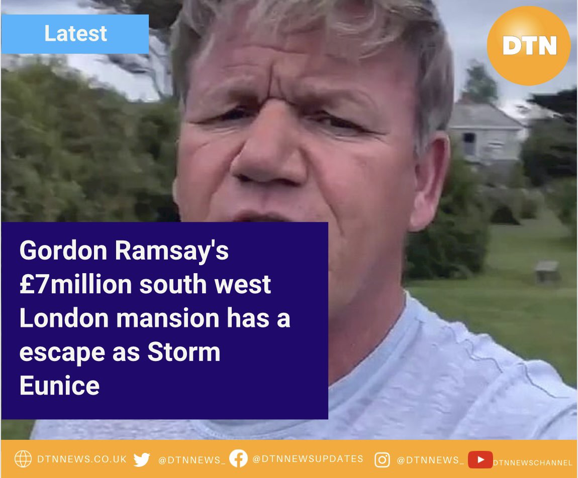 Celebrity chef Gordon Ramsay's £7million south west London mansion has a escape as Storm Eunice on Friday as it uprooted a tree outside his house causing havoc for his neighbor’s. 
The mature tree caused considerable damage to neighbouring properties after it crashed into a wall. https://t.co/9l9LUqMv2V
