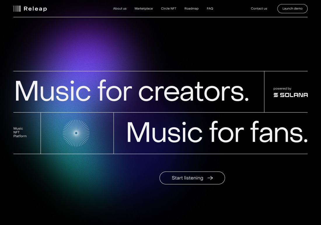 csswinner's tweet photo. Site of the Day 19 Feb
Releap | Music NFT platform
By: Zgraya Digital (Ukraine)
https://t.co/kV96lxFsCn #Awards https://t.co/3nlYCtaUaa