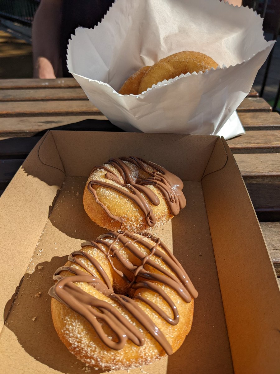 So this happened today...Nutella on a hot cinnamon sugar donut is everything