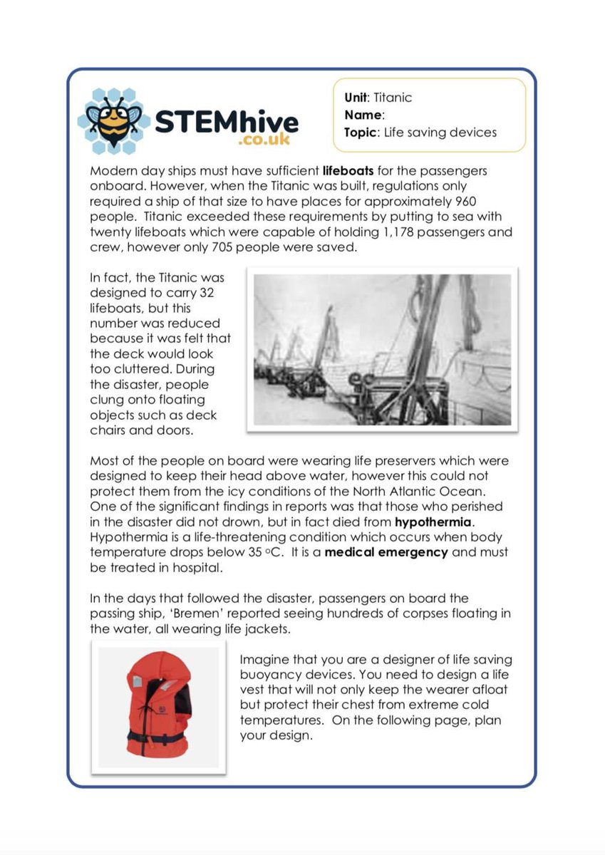 Stemhive1's tweet photo. Exciting news! Our newest topic TITANIC has just been launched on STEMhive! Why not visit https://t.co/HGSiFhJ9bQ to see more. We’d love to hear your thoughts on our packs! #STEMhive #STEM #education #learning
~Queen 🐝 https://t.co/IPAvKFWhOm