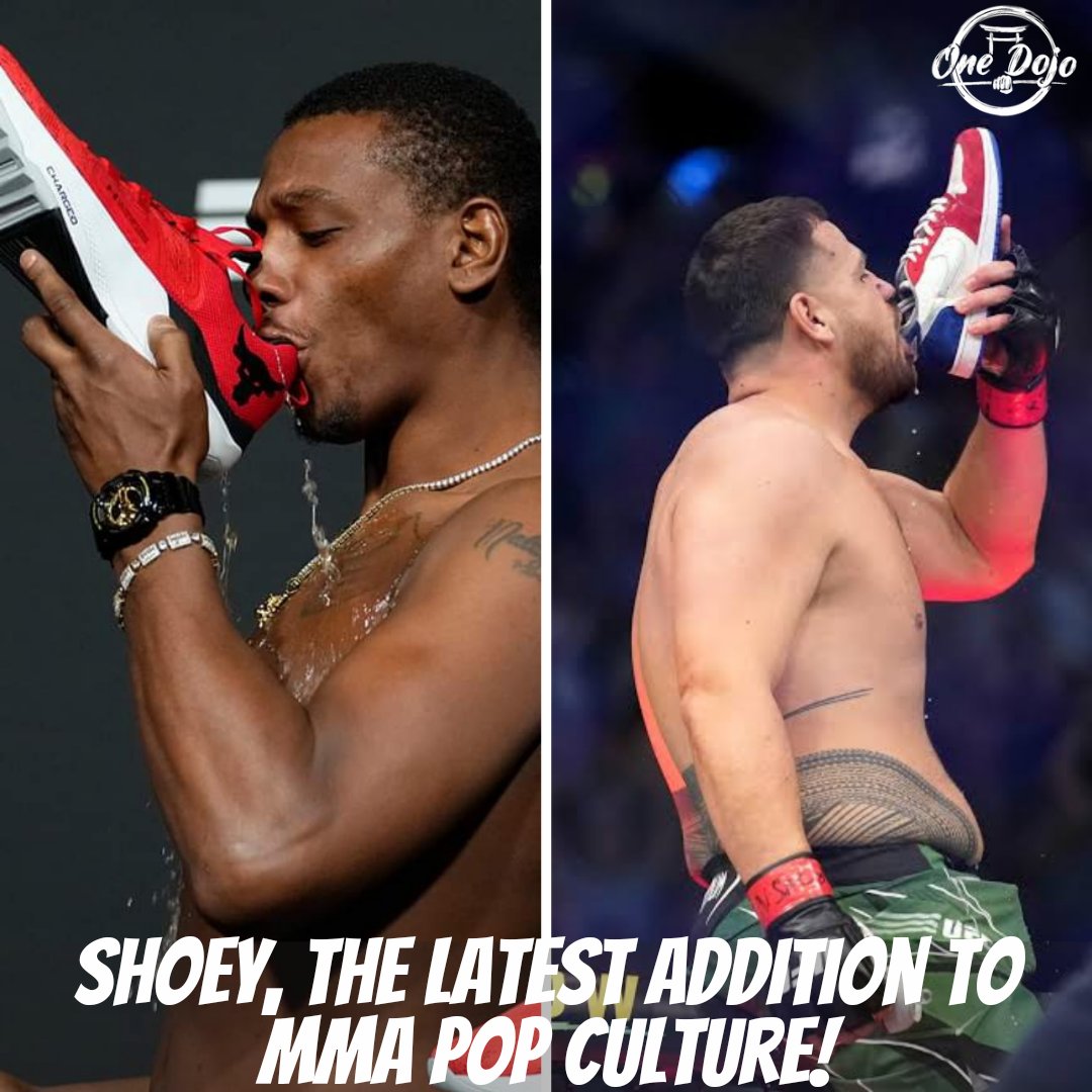 one_dojo's tweet photo. Shoey seems to be the latest addition to MMA pop culture! Popularized by Tai Tuivasa, Jamahal Hill was seen doing a shoey to rehydrate himself post the weigh ins! Rather than beer he chose energy drink!👟🍺
#ufc #taituivasa #shoeyvasa #shoey https://t.co/4XJfOFVVa3