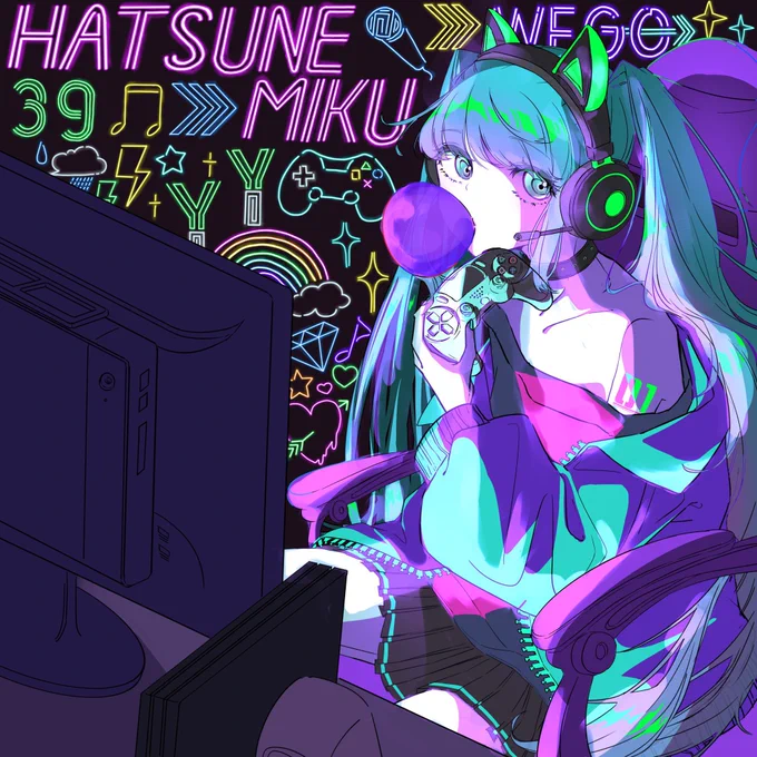 「ね、こっちで一緒にゲームしよ?」#ミクWEGO放課後アート部 