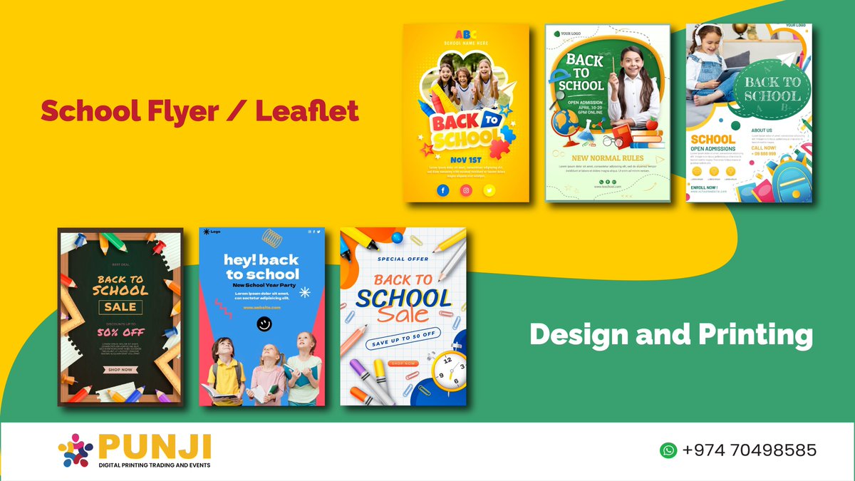 PunjiPrinters's tweet photo. Flyers are an easy and effective way to get your message across about your services and products.

Create your flyers and leaflets designs with #PunjiPrinters
To know more:
send email:
info@punjiprinters.com
—
Call or WhatsApp Us:
+974 70498585
#leaflet #flyers #flyerdesign https://t.co/fikVPvDYtk