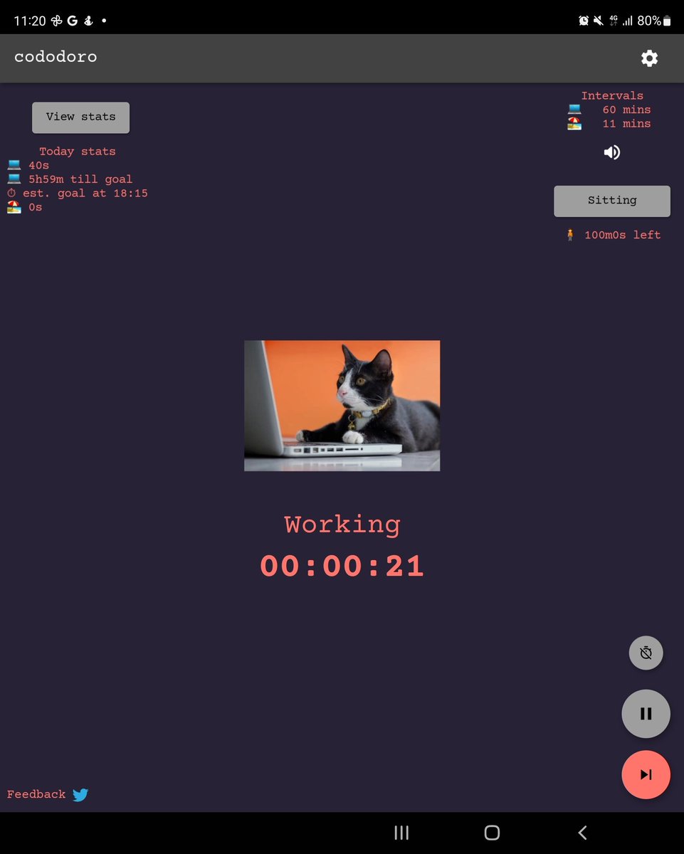 New feature 🎉

🕜 We show estimated time to reach the work goal, given you stick to the current work and rest interval durations. Very handy to plan your day, also motivates to work more 😁