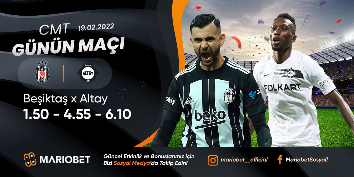 #Beşiktaş, #SüperLig'in 26'ncı haftasında sahasında #Altay ile karşılaşacak.

⭐️50 TL Üyelik Bonusu ile 200 TL şartsız çekim imkanı için şimdi kayıt ol!
⭐️%20 Her Yatırıma Yatırım Bonusu
⭐️2500 TL'ye kadar %100 İlk Yatırım Bonusu

🔗rebrand.ly/bhswxyn