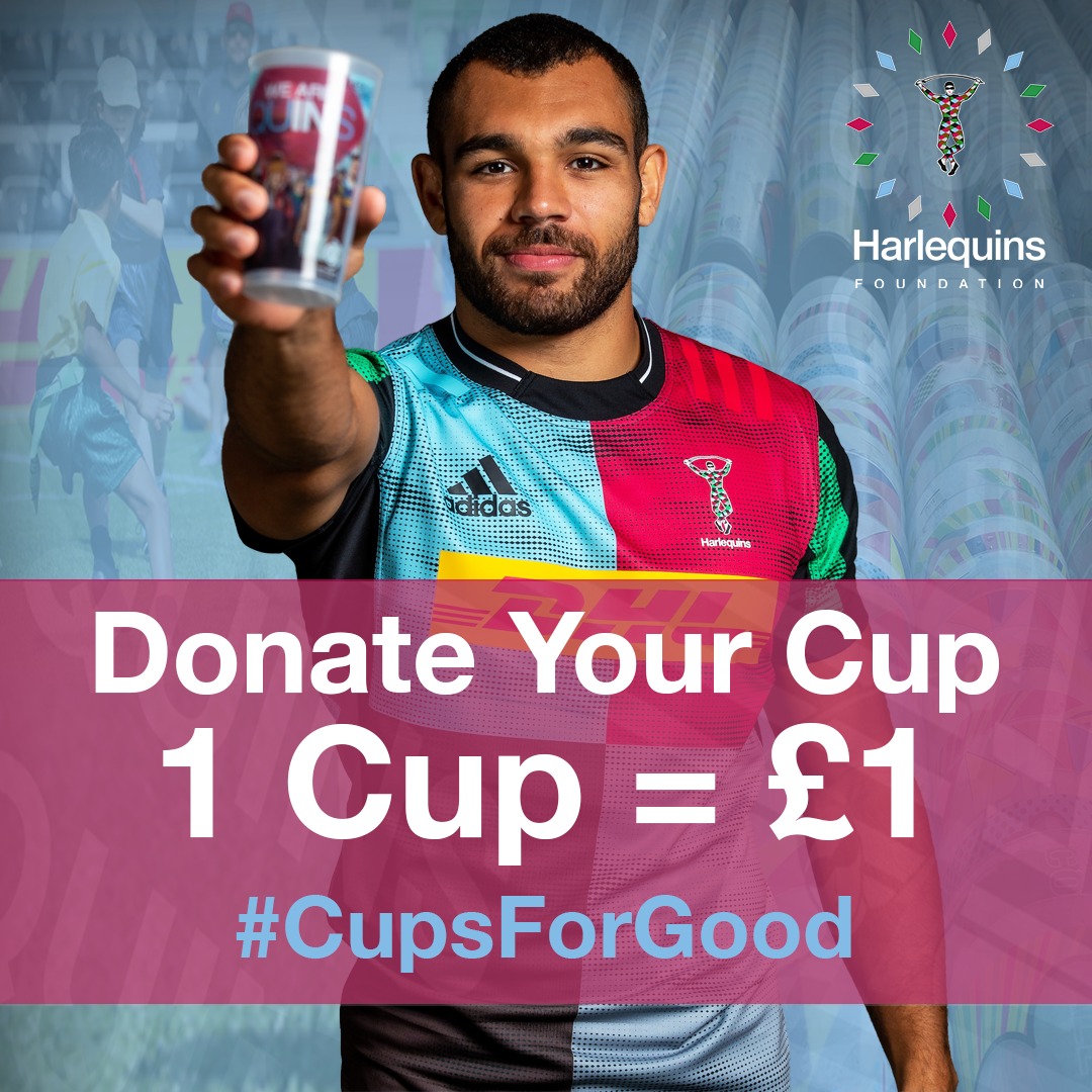 quinsfoundation's tweet photo. You can help us continue our important work in the inclusion space by donating your cup if you are at #TheStoop today to watch @Harlequins.
Help make rugby a game for all.
#DonateYourCup #Inclusion #CupsForGood https://t.co/fwDFtvfKtJ
